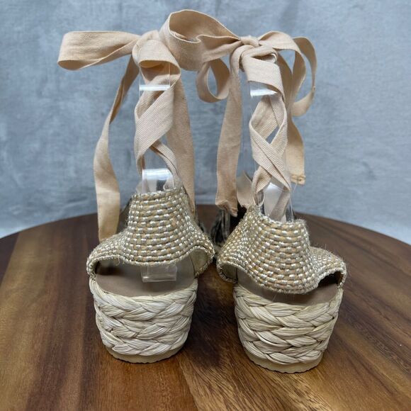Stuart Weitzman Shoes 5.5 M Cheetah Print Espadrilles Denia Lace Up Ankle Strap - Picture 8 of 16